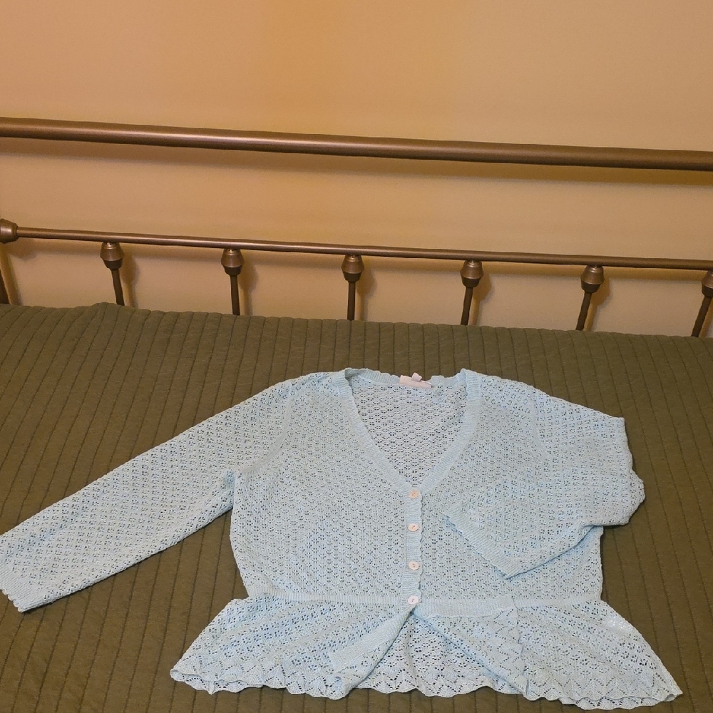Modcloth Light Blue Lace Cardigan
